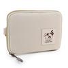 Portefeuille Rond à Monnaie avec Queue de Chat Colorée [Queue Chanceuse] pour Femme, Fermeture Éclair, Anneau, Motif, Léger, Moelleux, (Beige)