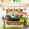 50Pcs Wooden Easter Egg Hanging Ornaments, Paintable DIY Wood Slices, Ideal for Easter Party Decor, Gift Tags & Holiday Crafts