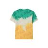 FILA American Vintage Tie-Dye Effect Letter Logo Print Crew Neck Pullover Short Sleeve T-Shirt Men Tops Green F11M128162F-ZA