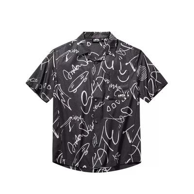 Loose Fit Polo Casual Short Sleeve Shirt Men Shirts 152628127-3