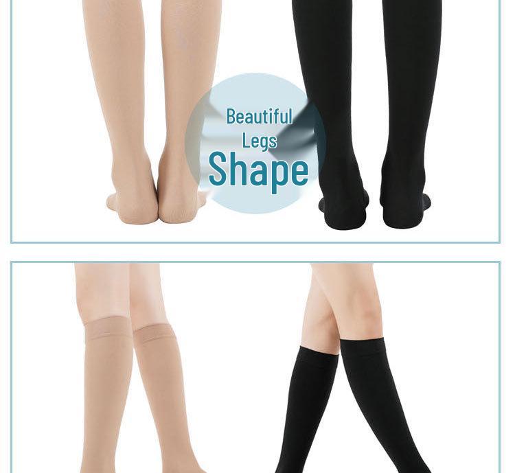 Medical Grade Class II Anti-Varicose Mid-Calf Compression Socks for Nurses