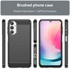 For Samsung Galaxy A24 4G (162.1 x 77.6 x 8.3mm) Anti-scratch Phone Case Carbon Fiber Texture Brushed Surface Protective Back Cover
