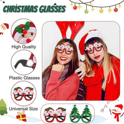 St. Patrick's Day Christmas Glasses, Glitter Party Glasses Frames St. Patrick's Day Ornaments For Photo Booth Props