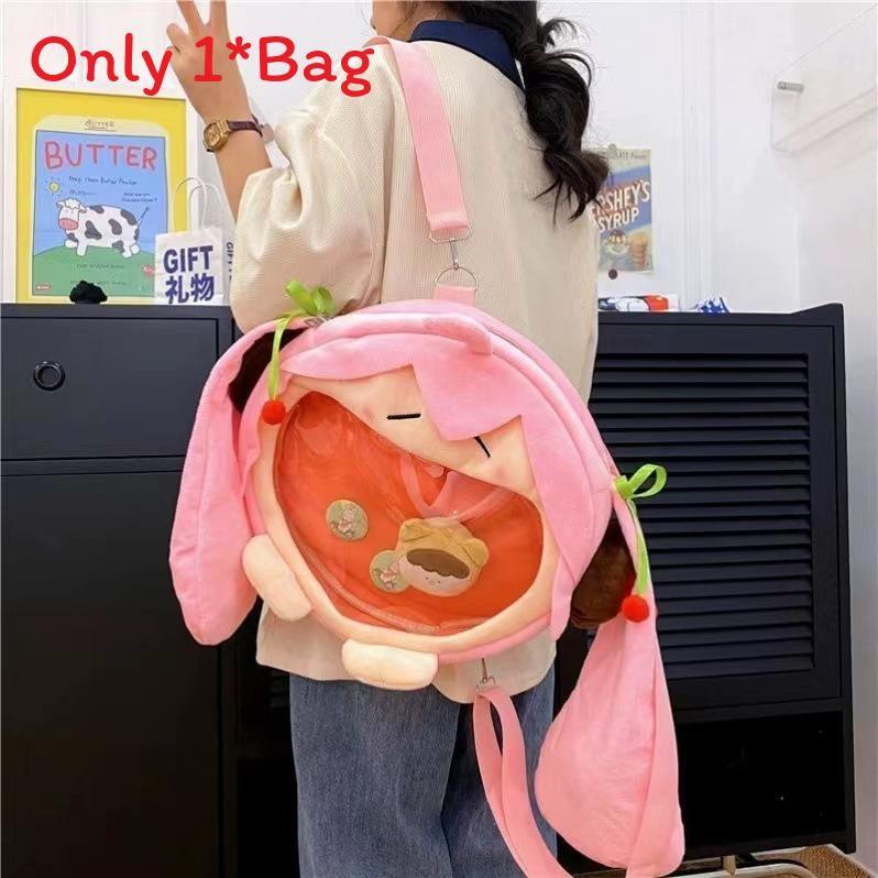 Plush Miku Hatsune Backpack With Nylon Interior For Casual Outings Carry Daily