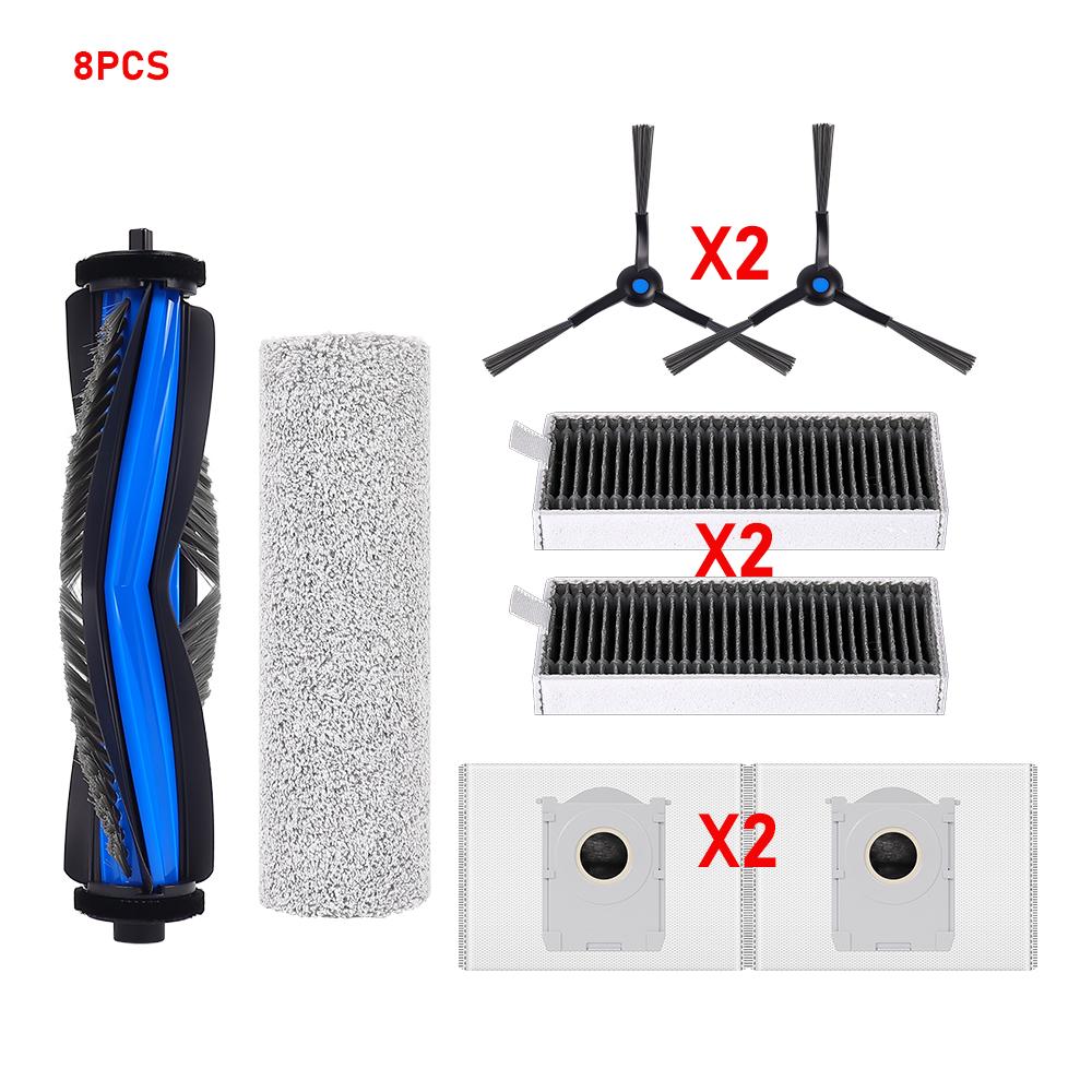 Ersatzkit Seitenbürste Staubbeutel Filter für Ecovacs X8 Omni X8 Pro Omni X8 AUTO DEX56 Für Yeedi S14 Plus Staubsaugerteile
