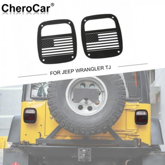 US Flag Tail light Guard Cover For 1987- 2006 Jeep Wrangler TJ Accessories