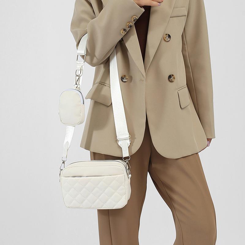 Thirteen Lines Bag Women's New Temperament Niche Soft Leather Rhombus Small Shoulder Crossbody Camera Bag