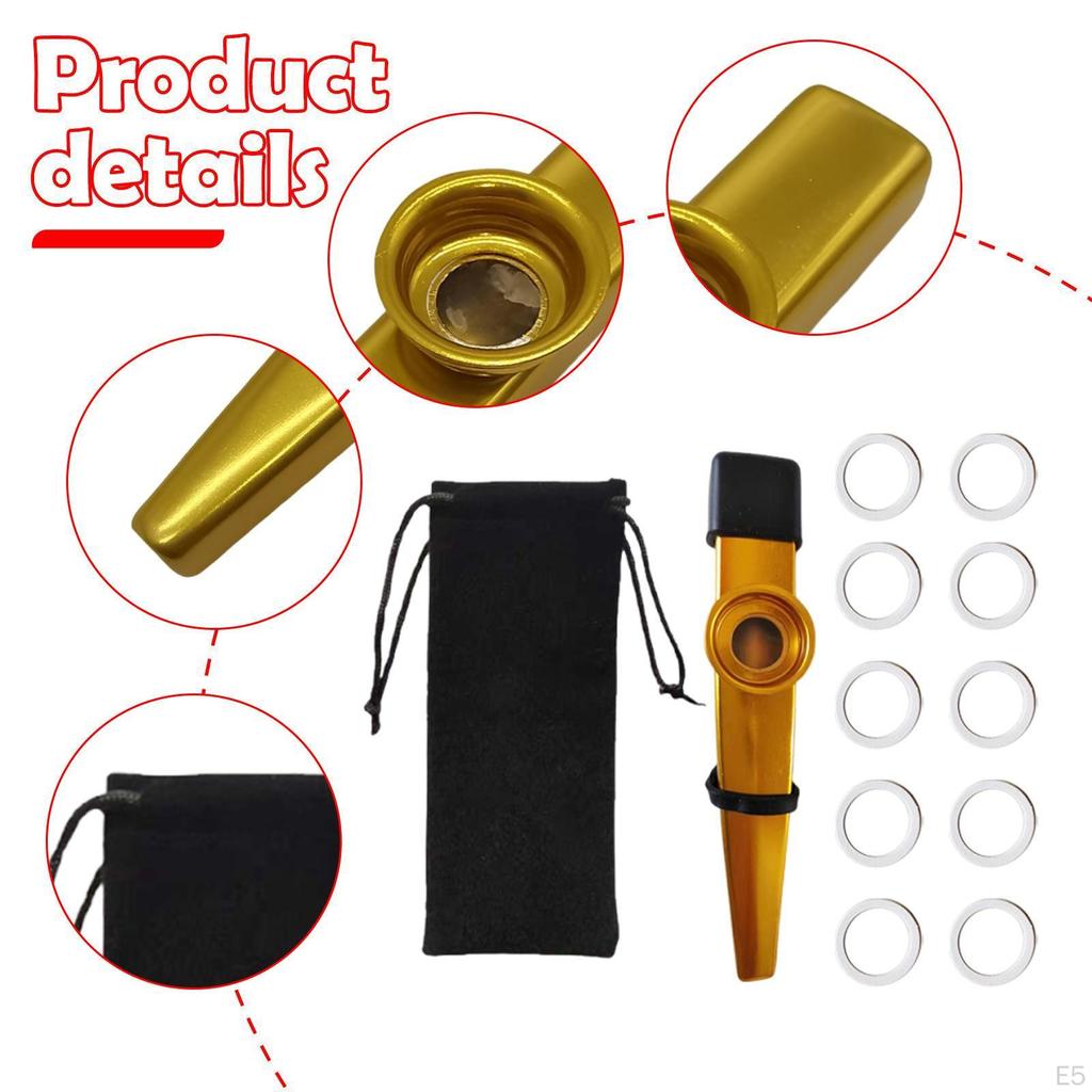 Kazoo Flute for Kids Mouthpiece Musical Accompaniment Toy Instrument with Diaphragms