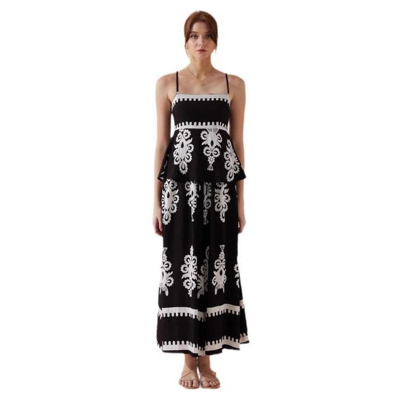 Women's Summer National Style Slim-fit Halter Pant Suit