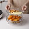3/1Pc Air Fryer Accessories Kitchen Filter Rack Stackable BBQ Grill Rack Food Frying Basket Set Multipurpose Baking Cooking Tool