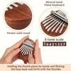 Durable And Safe Mini Kalimba Thumb Piano 8 Key Wooden Finger Piano With Lanyard Perfect For Friends Valentine'S Day Beginners Adults
