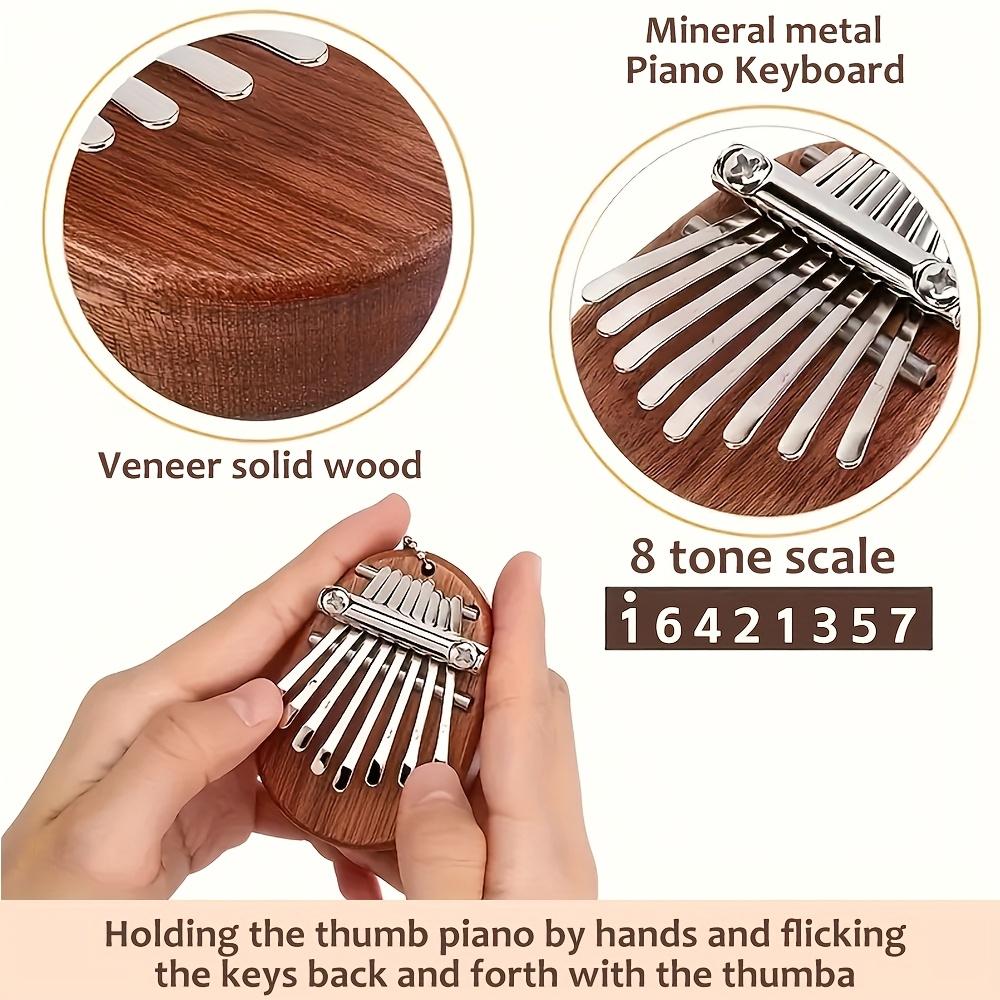 Durable And Safe Mini Kalimba Thumb Piano 8 Key Wooden Finger Piano With Lanyard Perfect For Friends Valentine'S Day Beginners Adults
