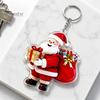 Handbags Decorative Charms Cartoon Santa Claus Acrylic Keychain, Double-sided Christmas Key Festive Car Accessories Ring, Pendant Charm for
