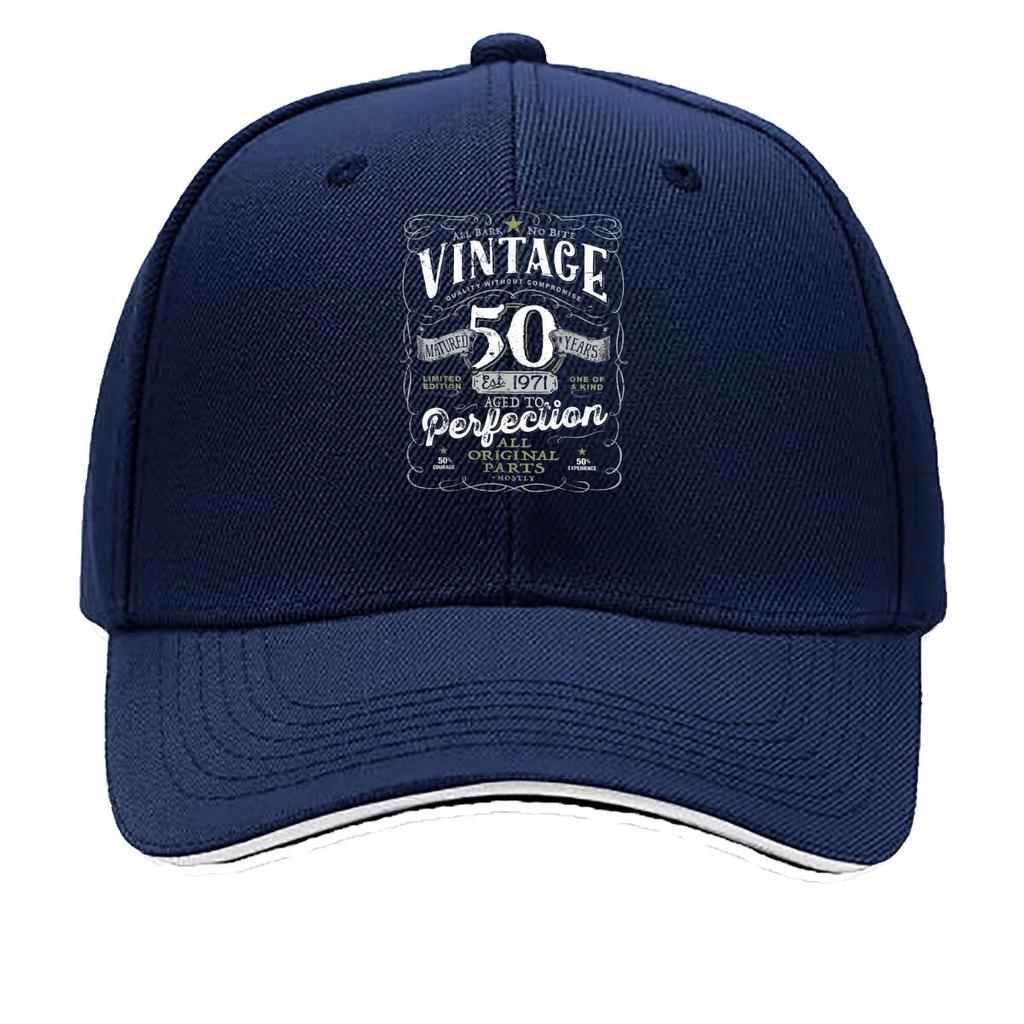 Vintage 50th Aged to Perfection Pattern Sandwich Baseball Cap For WoUnisexs Unisex FeUnisex Beach Dad Hat
