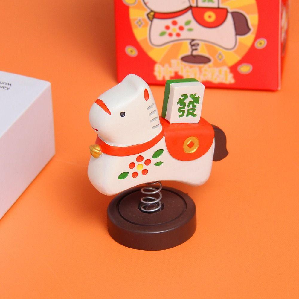 Cartoon Resin Cartoon Horse Statue Handcrafted Rocking Horse Figurine  Home Decoration