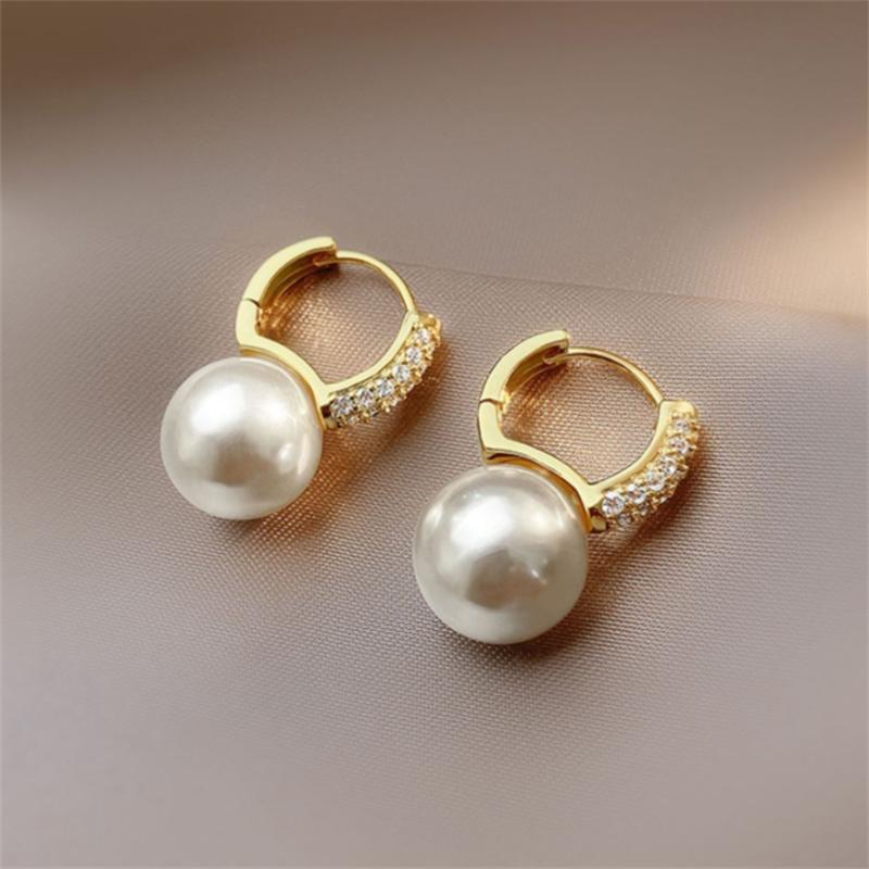 Cercei Hoop cu Pandantiv Minimalist cu Perle Stil Streetwear Bijuterii Cadou Modă Coreeană