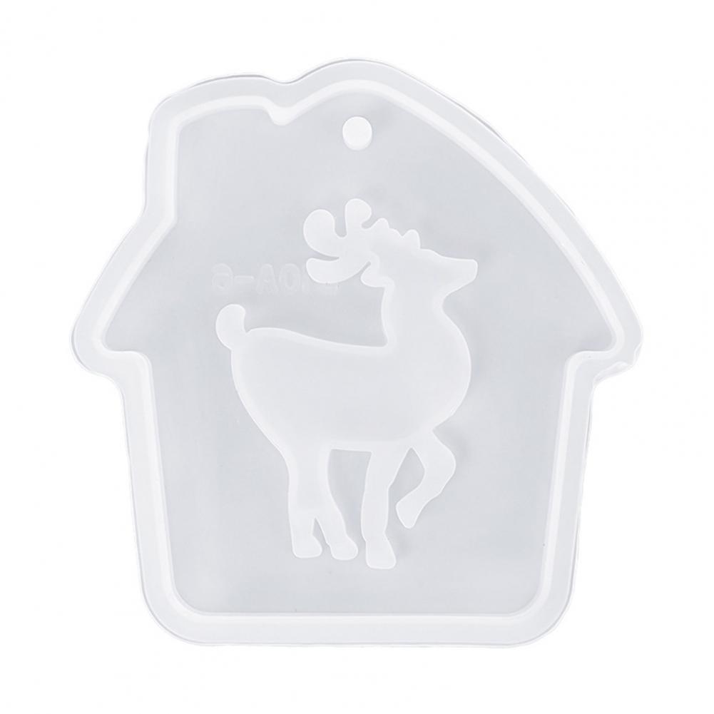 Decorações de Molde de Cola Conjunto de Enfeites de Natal Moldes de Silicone Resina para Enfeites Artesanato DIY Veado Papai Noel Boneco de Neve Epóxi