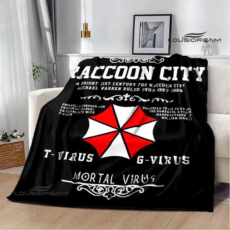 Biochemical Umbrella Printed Blanket Kids Warm Blanket Flannel Soft and Comfortable Blanket Home Travel Bedding Gift