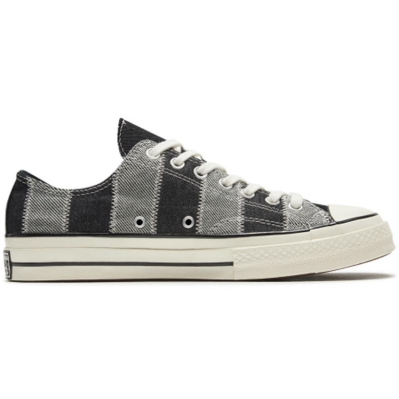 Converse Chuck 1970s Comfortable and Versatile Low-Top Espadrilles Unisex Black Grey