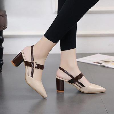 Frauen Hausschuhe Spitze Zehen High Heels Hausschuhe Damen Mode Frauen Pumpen Blockabsatz Sandalen Schuhe