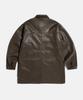 Espionage Car Coat (Faux Leather) Dark Brown