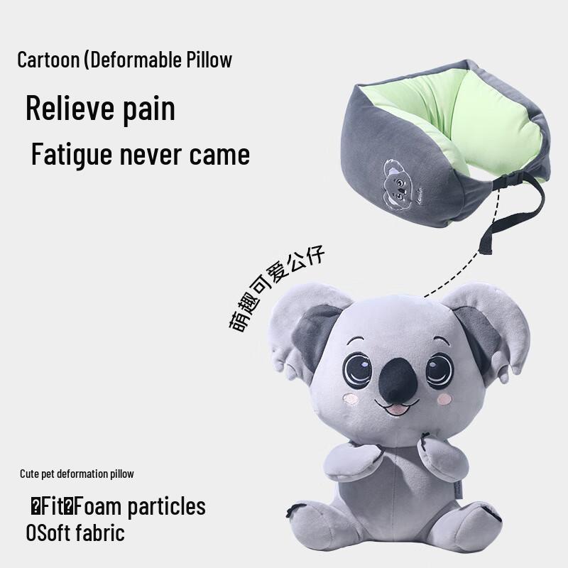 Koala 2-in-1 Verwandlungs-U-förmiges Nackenkissen