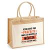 Jute Tote Bag with Pocket Mélissa Perfect Humorous Gift for Woman Birthday Christmas Mother's Day Grandma | Shopping Bag Groceries