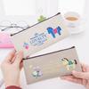 Cartoon Horse Printed Canvas Pencil Bag Korean Pencil Case Large Capacity Storage Bags Student Stationery Pouch School Supplies