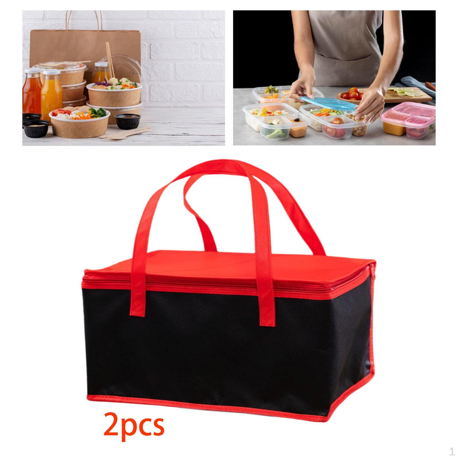 

2 Изолированный, Многофункциональный Подогреватель Пищи с Ручкой, Сумки для Ланча для Пикника для Ресторанов, Путешествий, 42cmx31cmx21cm