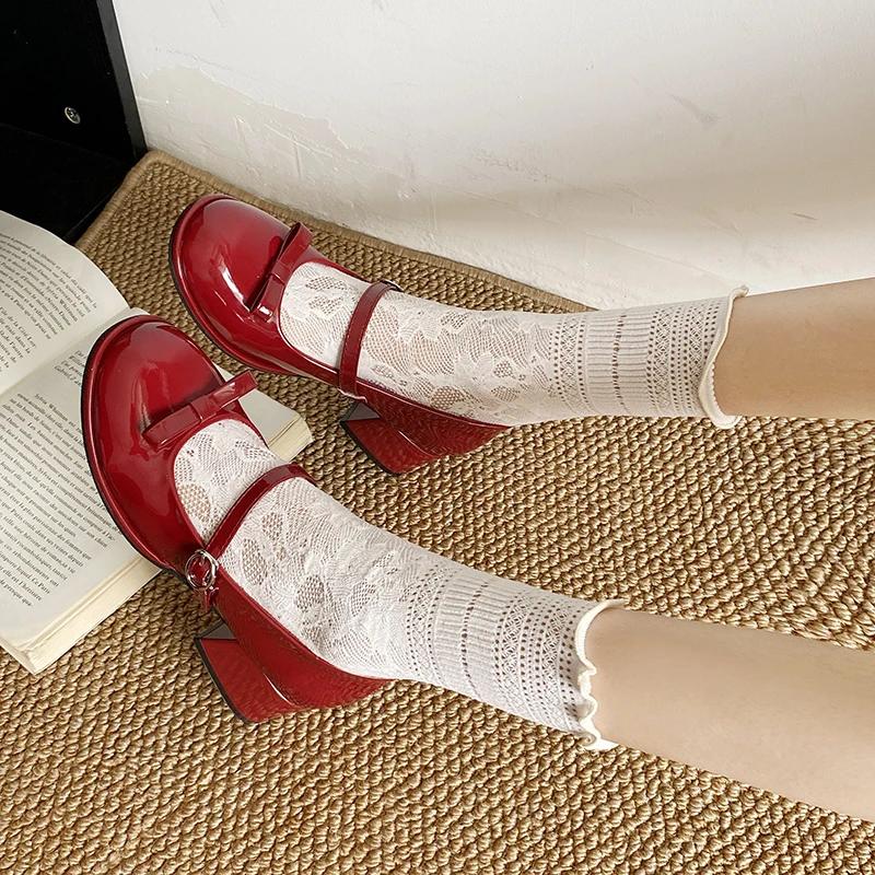 

2024 Hot Selling Summer Spring Women s Double Buckle Mary Jane Shoes Patent Leather Dress Shoes High Heels Retro Women s Shoes 35