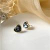 SUMENG New Elegant Featuring Black White Heart Shapes Stud Earrings Romantic Sweet Women Girl Fashion Jewelry Party Gifts