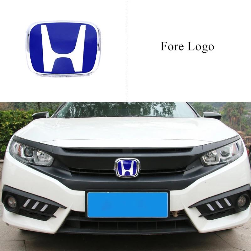 Car Logo Badge Front Grille Trunk Steering Wheel Decoration Accessories For Honda Fit GK5 HRV Vezel Accord Civic Cars Emblem aju256
