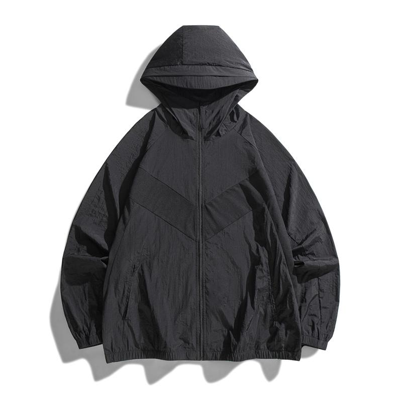 

Sun Protection Clothing For Men Summer, Thin Cut Sun Protection Clothing, Assault Suit, Stand Collar Loose Jacket, Lightweight Skin Clothing 2XL чёрный