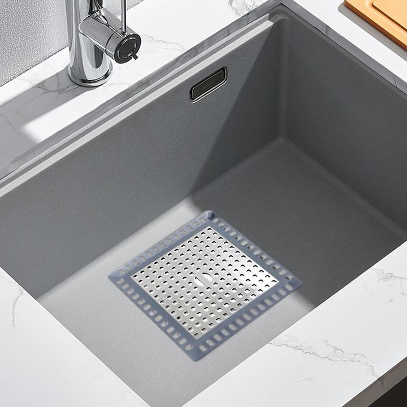 Shower Stall Drain Protector Floor Drain Hair Catcher Protector 304 Stainless Steel Floor Drain Sheet Protector For Kitchen