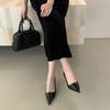 High Heels Women's Thin Heels High-end French Retro Pointed Single Shoes Women's Retro Outer Wear Versatile Light Mouth Work Shoes