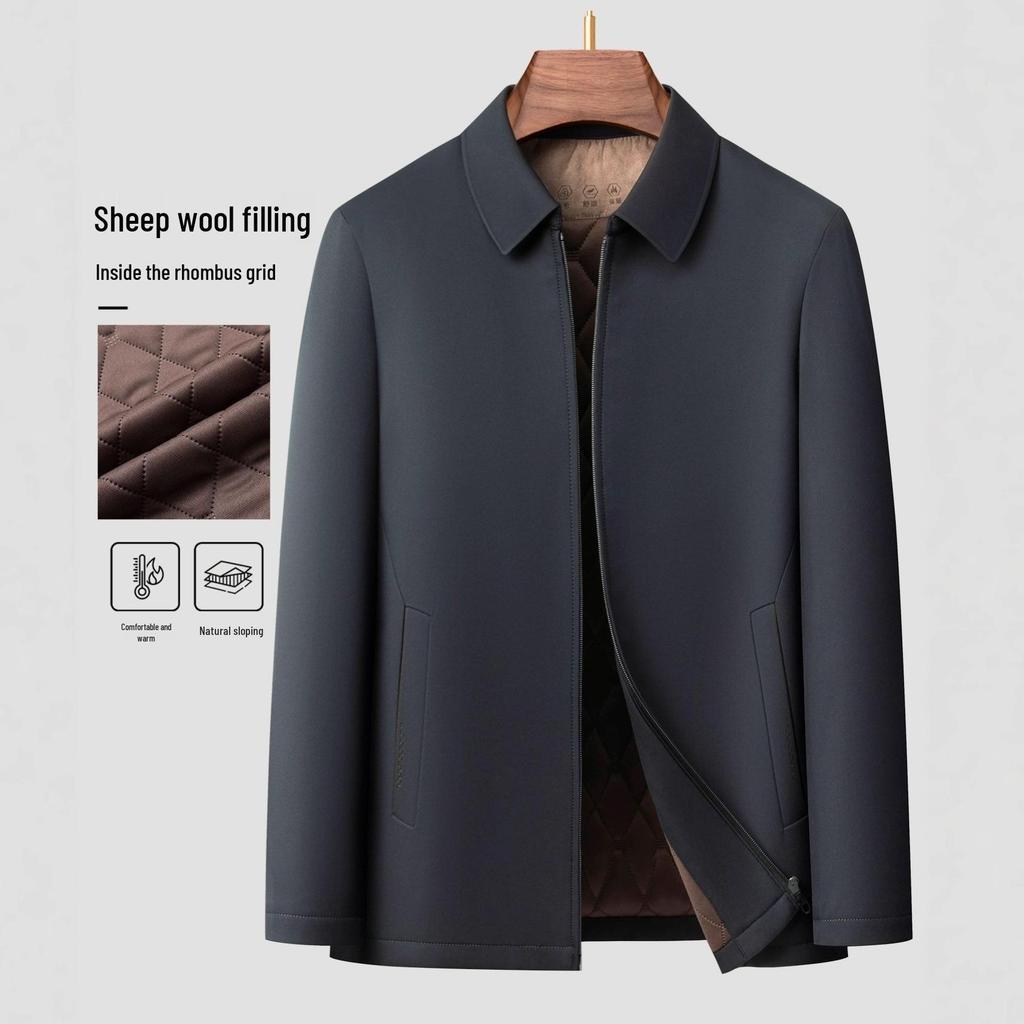 Men's Executive Wool-Blend Cotton-Padded Jacket - 2025 Autumn/Winter Business Casual Coat