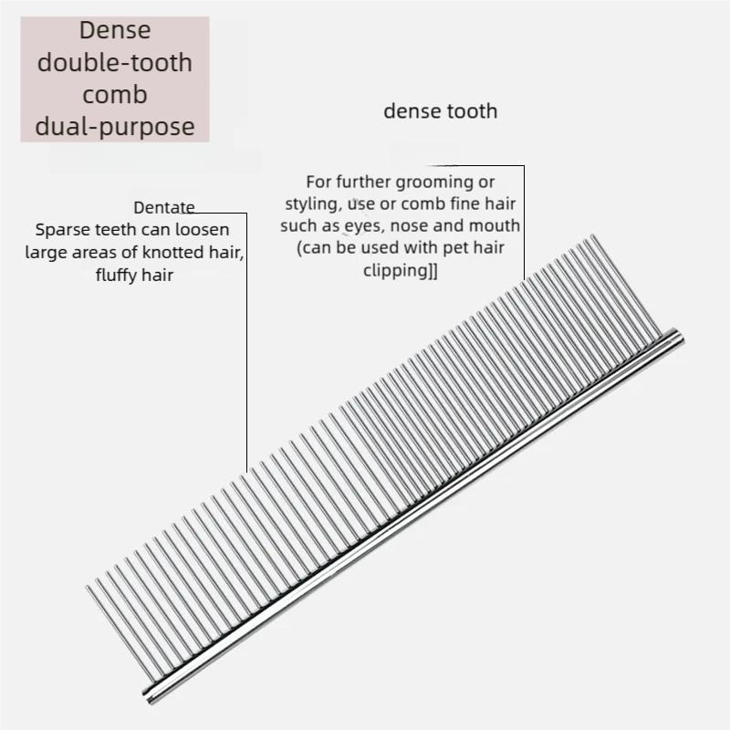 Hot Stainless Steel Pet Comb Long Teeth Comb for Dogs & Cats Pet Hair Comb for Home Grooming Kit Removes Knots Mats & Tangles