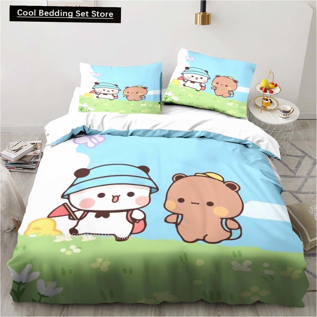 Cute Bubu and Dudu Cartoon Print All Season Twin Bedding Set 2/3 Piece Comforter Set Bed Duvet Cover Double King Comforter Cover