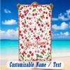 Floral Garden Theme Beach Towel Personalized Custom Name & Text Soft Quick Dry Beach Towel for Swimming Travel