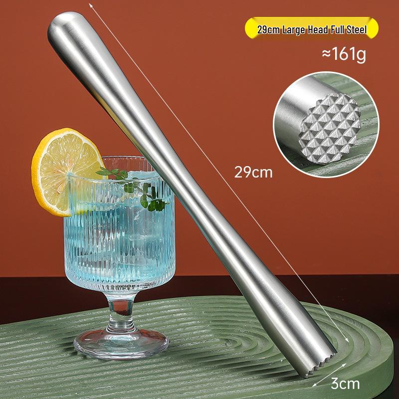 Stainless Steel Ice Crusher & Cocktail Muddler - Plastic Milk Tea & Lemon Hammer Bar Tool