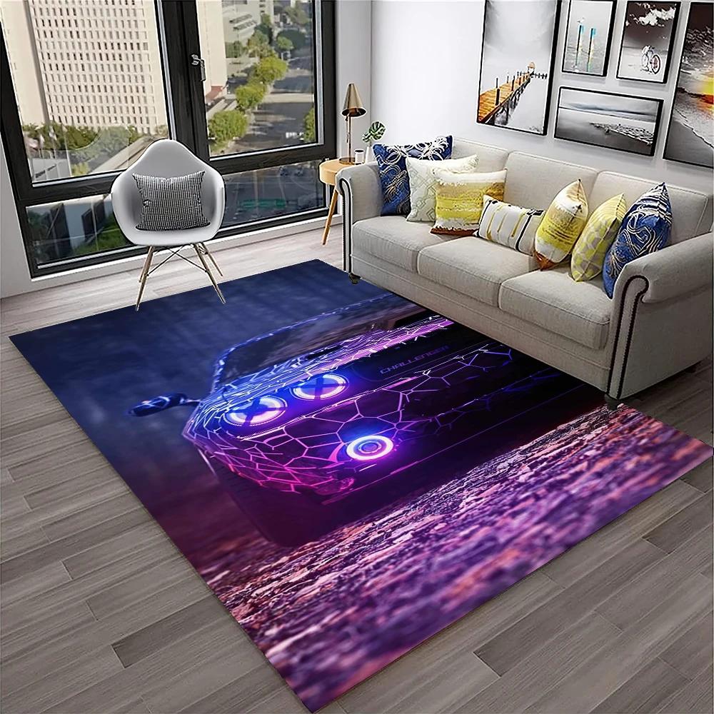 Racing Car Sports Car Carpet Rug for Home Living Room Bedroom Playroom Sofa Doormat Decor,Kids Game Area Rug Non Slip Floor Mat