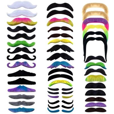 Fancy Costume Masquerade Party Fake Moustaches Stickers Set for Kids and Adults Self Adhesive Fake Beards Fake Mustache Set