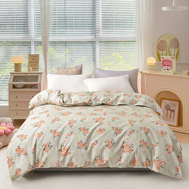 Luxury Floral Patterns Comforter Cover 1Pc Quilt Cover Skin-friendly Breathable Soft Duvet Cover with Zipper Queen Size Bedding