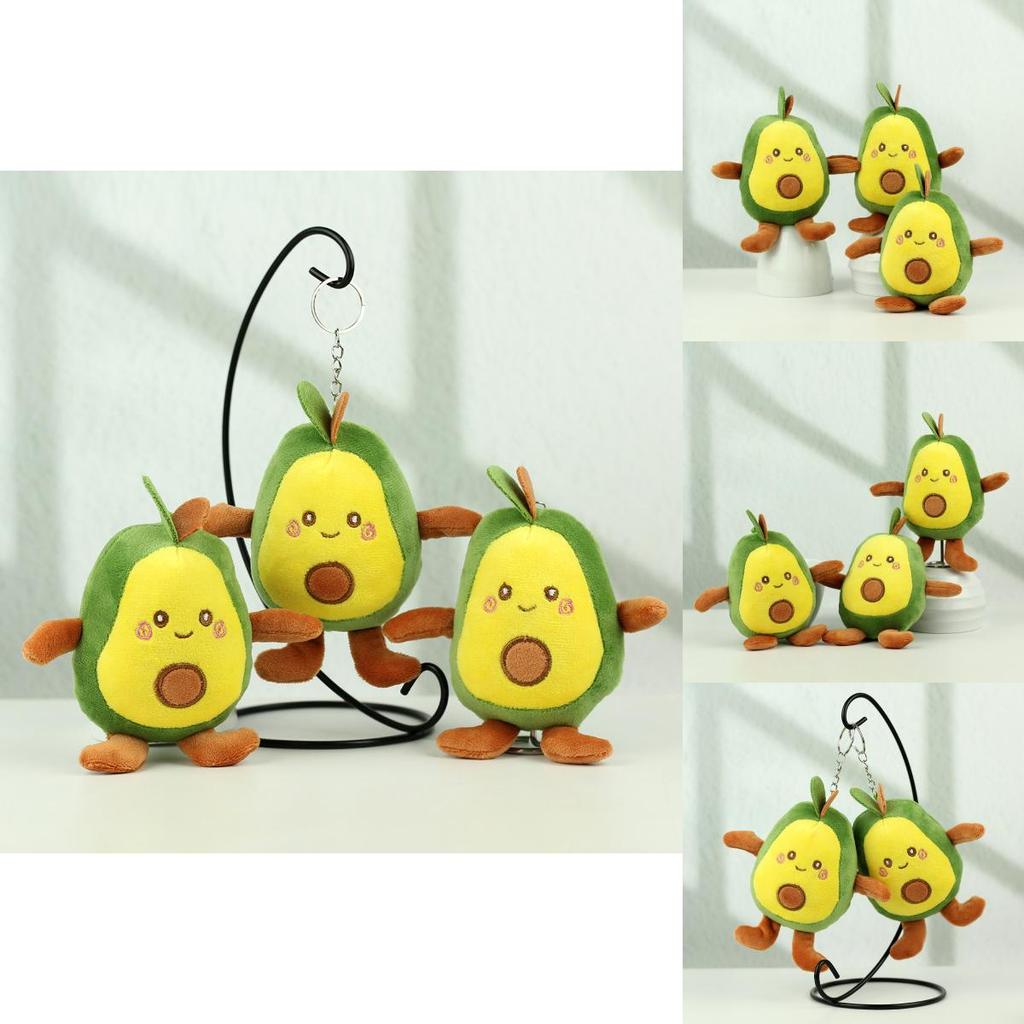 Charming Four-inch Avocado Stuffed Toy Keychain Ideal For Kids Backpack Accessories