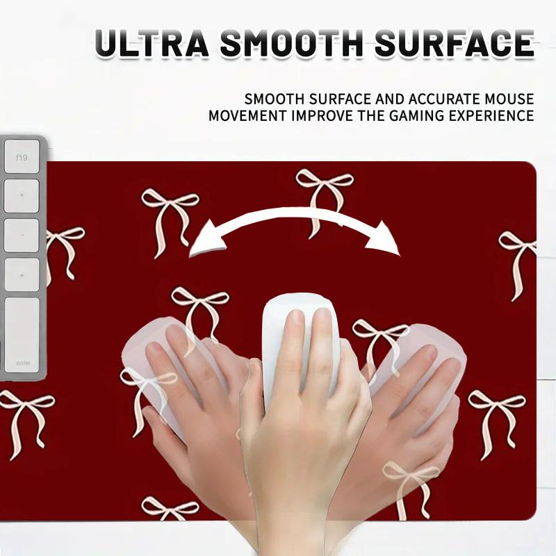 1PC Bow Ribbon Oversized Mouse Pad - Non-Slip Rubber Base Perfect for Office School Esports Home Decor Desk Mat 179A