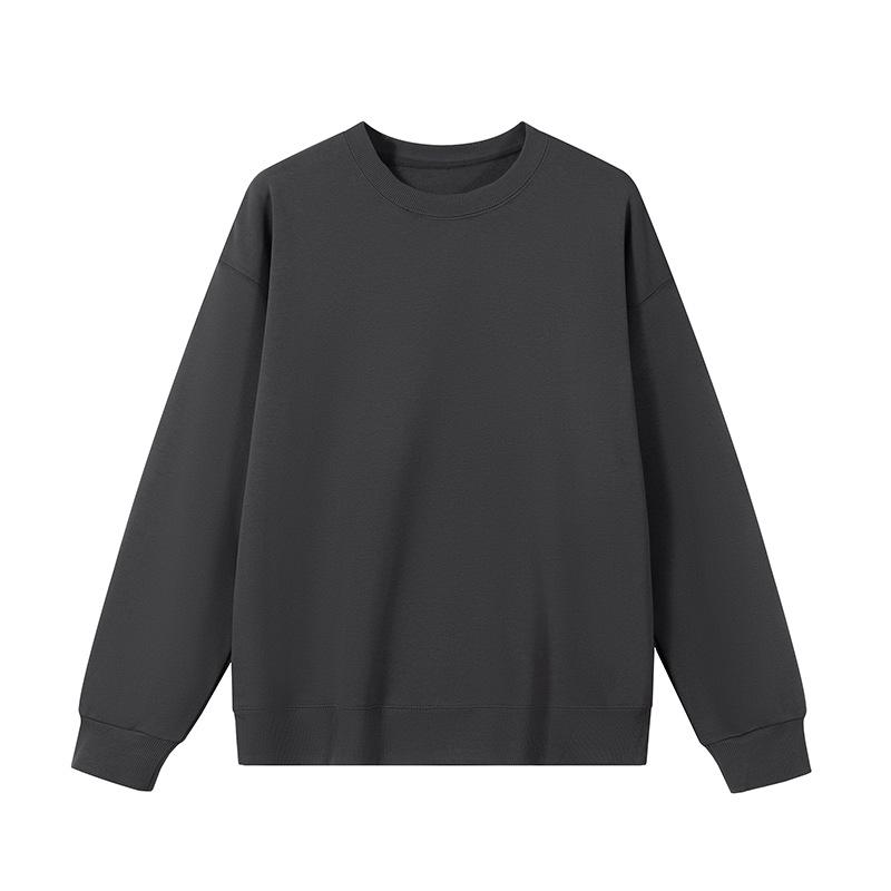 Herrhuvtröja med lös passform, 350g frottébomull, sänkta axlar, rund halsringning och broderad logotyp