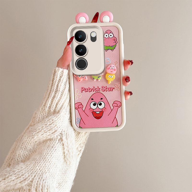 KEYSION Śliczne etui z motywem ucha 3D z kreskówkową grafiką do VIVO V29 5G z bransoletką Miękki silikonowy pokrowiec na telefon odporny na wstrząsy do VIVO V29 5G