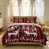 3Pcs Reindeer Pine Forest Merry Christmas Bedding Set Without Filler Duvet Cover 2 Pillowcases Soft Comfortable Machine Washa