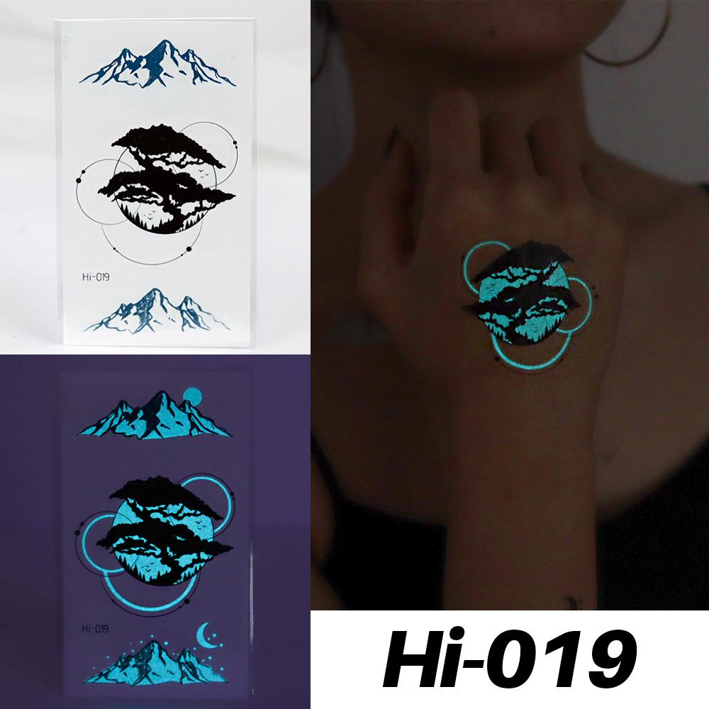 Waterproof Blue Luminous Tattoo Stickers: Snake & Butterfly Designs for Festivals