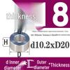 Außen-Ø 20mm Aluminiumlegierung Flache Unterlegscheibe Abstandshalter mit M6/M8/M10/M12 Innenloch - Metallwellenbuchse Isoliersäule.